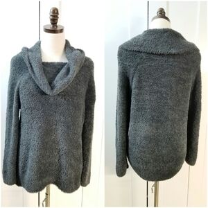 Express Gray Sherpa Cowl Neck Longsleeve Sweater,  Small